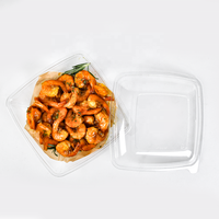Boîtes alimentaires jetables carrées personnalisées en plastique transparent de 1000 ml pour la préparation de repas à emporter avec couvercle