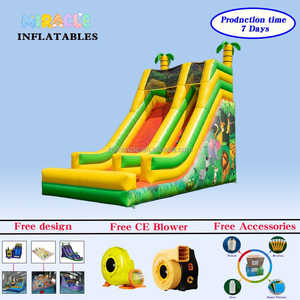 Glissade géante gonflable animaux de la jungle de qualité supérieure, équipement de jeu extérieur pour enfants, idéal pour la location événementielle - Product Image 1