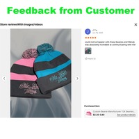 Quantité minimale de commande 15 pièces personnalisé Beanie fabricants hommes tricoté Jacquard Toque plié surdimensionné pompon Bobble Beanie chapeau pour équipe de Club de sport