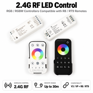 Controlador LED RGBW PWM VP 12V 24V DC de 4 Canales con Selección de Color RF para Iluminación de Vitrinas - Product Image 1