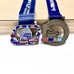 Cheapest Manufacturer No MOQ Double Side Souvenir Custom Medal Ribbon 3d Blank Metal Sports Medal Award Race Volleyball Medal