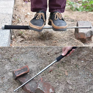 Factory sale Heavy Duty Foldable Stainless Steel Rod with Rubber <b>Grip</b>, Suitable for Industrial or Outdoor Use Hiking <b>Pole</b> - Product Image 2