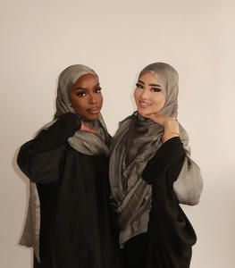 Nuevos fabricantes de hiyab de alta calidad versátiles con estampado de moda en China Bufanda de mujer con sensación de lino y algodón Hijab brillante - Product Image 3