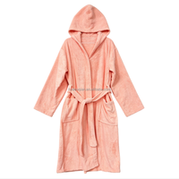 Robe de nuit en flanelle épaisse pour l'hiver, sensation haut de gamme, couleur unie, légère et chaude, pyjama doux, peignoir pour femmes