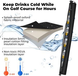 Manchon isotherme pour 7 canettes de bière, accessoire de sac de golf compatible avec la plupart des types, accessoire pratique pour boissons - Product Image 4