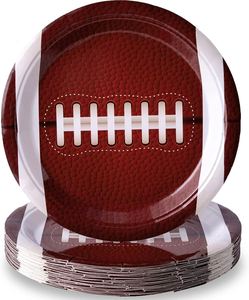 OEM 9-Inch Football Sports Themed Disposable Paper Plates Hot Selling Modern Style Parties Party Tableware <b>Table</b> Decorations - Product Image 3