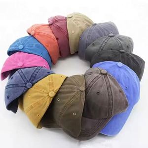Wholesale <b>Custom</b> 3D Embroidered Logos Blank Washed Unstructured Low Profile Cotton Plain Strapback Vintage Baseball Cap - Product Image 4