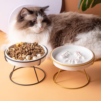 Gamelle en céramique surélevée pour chien et chat, anti-glouton, anti-renversement, anti-étouffement, idéale pour les voyages, petite/moyenne taille, fabriquée en Chine