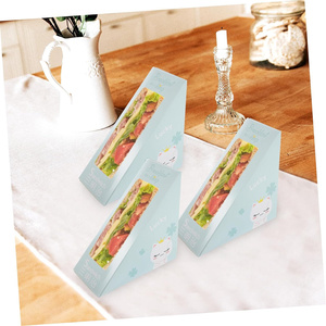 Eco Friendly triangolare Sandwich scatole finestra usa <span class=keywords><strong>e</strong></span> getta carta da forno imballaggio per panini <span class=keywords><strong>Pizza</strong></span> <span class=keywords><strong>e</strong></span> dessert per feste - Product Image 5