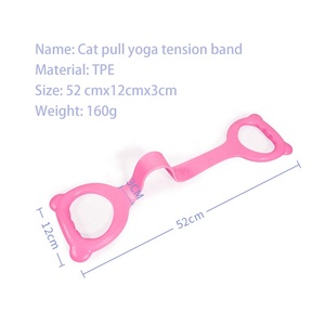 Cute Cat Shape Pull Back spalla Yoga Tension Band Workout Arm Back Training corde elastiche <span class=keywords><strong>con</strong></span> impugnatura antiscivolo - Product Image 5