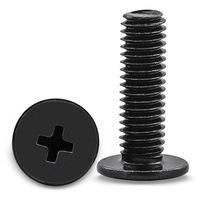 100pcs/bag 304 Stainless Steel Black Zinc Plated Cross Ultra Thin Flat Head Machine Screw M2 M2.5 M3 M4 M5 M6 Laptop Screws