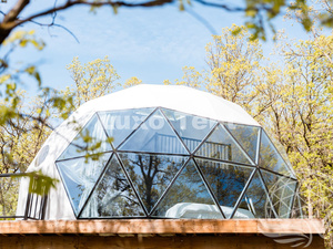 <span class=keywords><strong>Tenda</strong></span> a Cupola Geodetica Ibrida da 6M con Copertura in PVC <span class=keywords><strong>e</strong></span> Vetro Temperato, Casa Geodetica per Glamping <span class=keywords><strong>e</strong></span> Neve per Uso Alberghiero <span class=keywords><strong>e</strong></span> Abitativo - Product Image 3
