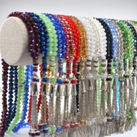 Chaîne de perles de prière islamiques en verre YWJC Crystal, 25 couleurs, 8 mm, 99 pièces, vente en gros