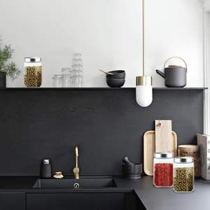 Frasco de Vidrio Cuadrado Hermético para Almacenamiento de Café en Grano, Estilo Rústico, con Tapa de Vidrio Hermética - Product Image 5