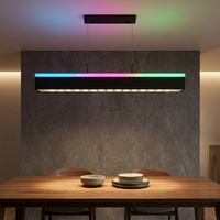 Lámpara Lineal Suspendida LED RGB Inteligente |   Lámpara Colgante de Aluminio Regulable con Control por Aplicación para Oficina en Casa Moderna