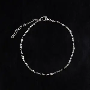 Bán Buôn Đồ Trang Sức Thời Trang Chéo Liên Kết Chân Chuỗi Vòng Đeo Tay S925 Sterling Silver Đính Cườm Vòng Chân Cho Phụ Nữ