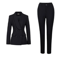 Ensemble de costumes professionnels pour femmes noires - Viscose/Polyester coupe-vent et imperméable, vêtements de travail professionnels pour les entretiens