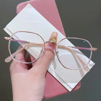 Lunettes de lecture anti-lumière bleue élégantes violettes/or rose pour personnes âgées avec verres transparents (visage large)