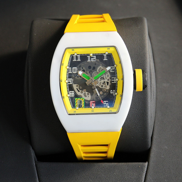 Hot Selling High-quality Version Yellow Color Watch with Tourbillon Movement, Luxurious Men's Mechanical Watch