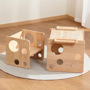 Multi-functional <b>Foldable</b> Solid Wood Children's <b>Study</b> Dining <b>Table</b> Chair Set Footstool Ergonomic School Bedroom Park Modern - Product Image 5