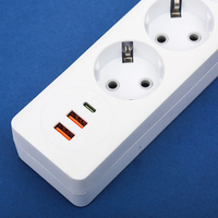 Multiprise européenne personnalisée avec 2 prises et ports USB, interrupteur intégré, économique