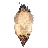 Décoration d'intérieur, lampe suspendue en cristal naturel moderne de luxe, pour îlot de cuisine, salon