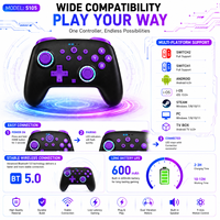 Untuk N-Switch 2 RGB Breathing Lighting Wireless Controller Tombol C Motor Getar Tombol Turbo Sensor Gerak Terima