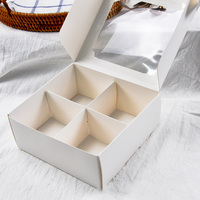 Hot-Sale – boîte à gâteaux blanche transparente avec 6 séparateurs, biscuits, Macarons, Cupcake, Dessert, vente en gros