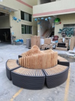 Banc-jardinière moderne en fibre de verre Y502 pour extérieur – Idéal pour gymnases, parcs, écoles, hôtels et centres commerciaux – Sièges d'attente commerciaux durables