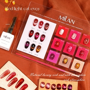 Juegos de Esmaltes de Uñas en Gel UV de 9 Colores Oferta Especial Año Nuevo Gel Magnético Ojo de Gato con Brillantina Roja Borgoña Rojo Sangre Destellante Esmalte de Uñas LED de Gran Venta - Product Image 1