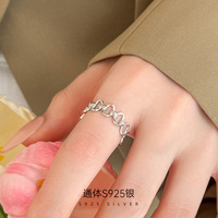 Nouvelle conception de bijoux en zircon, bague en argent sterling 925 avec motif floral ajouré pour femmes