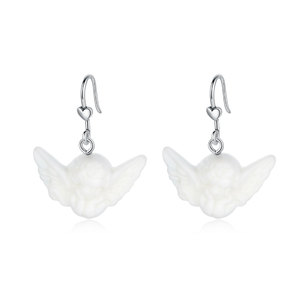 Nouveau Style Boucles <span class=keywords><strong>D</strong></span>'oreilles 925 En Argent Sterling <span class=keywords><strong>Ange</strong></span> Gardien Aile Boucles <span class=keywords><strong>D</strong></span>'oreilles Pour Les Filles - Product Image 1
