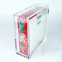 Boîte de présentation en acrylique PMMA personnalisée pour 151 boosters de cartes de jeu TCG magnétiques, boîte de rangement en perspex avec couvercle magnétique