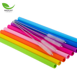 Accesorios de silicona reutilizables portátiles, pajitas de té de burbujas gratis para <span class=keywords><strong>B</strong></span>, pajitas portátiles de silicona para beber gratis - Product Image 1