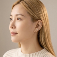 Hengsen New Surgical Stainless Steel Zircon Helix Earrings Internally Thread Cartilage Lip Piercing Jewelry Flat Back Earring