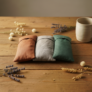 Ponderato organico microonde lino cuscino per gli occhi aromaterapia per la meditazione caldo umido copertura lavabile lavanda e semi di lino profumati - Product Image 2