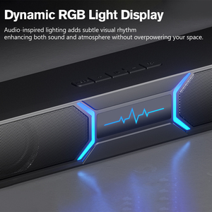 Barra de Sonido Bluetooth de Escritorio con Luz RGB, Sonido Estéreo, Entrada USB/AUX para PC, TV, Laptop, Audio en Casa - Product Image 3