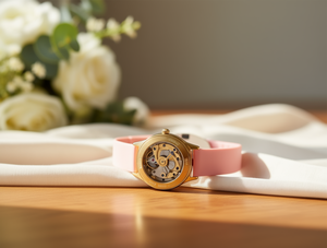 นาฬิกาข้อมือผู้หญิง 30 มม. ตัวเรือนสีเหลืองทอง สายซิลิโคน ระบบอนาล็อก กลไกอัตโนมัติ Miyota หน้าปัดทรงกลม - Product Image 2