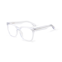 Montura de Gafas Rectangular Clásica de Acetato, Gafas Ópticas Minimalistas, Color Transparente, Montura de Gafas Personalizada
