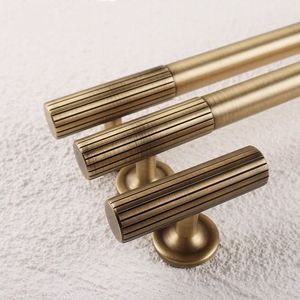 Antique Bronze Vertical Grain Solid Brass Pull Handle Cabinet Drawer <strong>Door</strong> Vertical Grain Striped Handle - Product Image 3