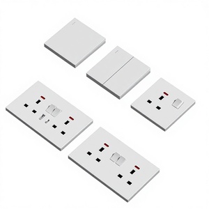 국경 간 무역 영국 표준 스위치 소켓 화이트 싱글/더블 갱 <span class=keywords><strong>13A</strong></span> 다기능 5구 USB 소켓 패널 - Product Image 1