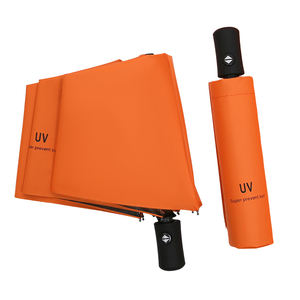 Parapluie Automatique Uni avec Logo, Protection UV, Pliant en Bois et Acier, Vente en Gros, 8 Baleines, <span class=keywords><strong>Prix</strong></span> Bas, Promotionnel, <span class=keywords><strong>Orange</strong></span> - Product Image 2