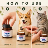 Baume pour pattes de chien et de chat 60ml Crème naturelle pour coussinets de pattes Huiles essentielles Formule à la cire d'abeille Sans danger pour la léchage Protection contre la neige salée et le pavé chaud
