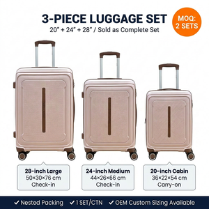 Set Valigie Trolley da Viaggio in PP di Medie Dimensioni con Ruote Girevoli e Apertura a Cerniera, per Coppie, Include Valigia Piccola - Vendita Online Diretta dalla Fabbrica - Product Image 4