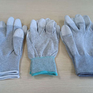 Led Industrie Geleidende Nylon Carbon Pu Met Vingertop Gecoate Elektronica Werken Antistatische Top Fit Esd Handschoenen - Product Image 5