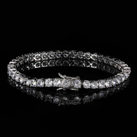 Bracelet chaîne tennis cercle en moissanite 3/4/5 mm, bijoux hip-hop pour hommes et femmes, vente en gros, collier personnalisable avec logo