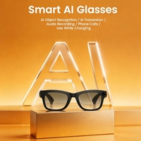 Lunettes Intelligentes avec Caméra IA, Traduction ChatGPT, Commande Vocale, Enregistrement 1080P, Lunettes de Soleil Intelligentes Anti-Lumière Bleue, Commande Tactile