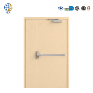 <span class=keywords><strong>Porte</strong></span> <span class=keywords><strong>coupe</strong></span>-<span class=keywords><strong>feu</strong></span> d'urgence contemporaine en acier à double battant inégal avec barre anti-panique, prix pour projets professionnels en gros - Product Image 1