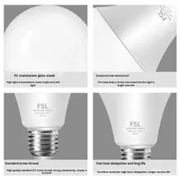 Ampoule LED Économique d'Énergie E27 Culot à Vis Puissance Maximale Protection des Yeux Utilisation Jardin Lampe Globe Certifiée CE Dimmable 25000 Heures 55
