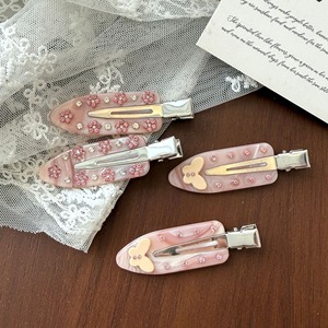 Vente en gros de pinces à cheveux en acétate rose avec strass, pinces à cheveux papillon scintillantes sans plis, pinces à cheveux personnalisées pour femmes - Product Image 1